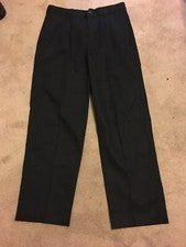 PANTALÓN DELANTERO PLISADO CHINO MEZCLADO NEGRO ESTILO #2670 Edwards para hombre talla 34 UL NUEVO CON ETIQUETAS