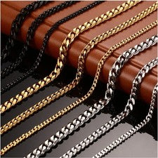 Cadena blindada de acero inoxidable plata oro negro 45-60 cm cadena robusta para mujer y hombre