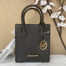 Bolso Bandolera Michael Kors Mercer Para Mujer Extra Pequeño Cuero Guijarro Nuevo con Etiquetas