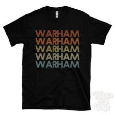 CAMISETA WARHAM ESTILO RETRO REPETIDO Hombre y Mujer Novedad Genial Nombre Regalo