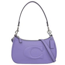 Auténtico bolso de hombro Coach Teri CR099 cuero púrpura
