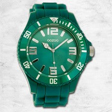 Oozoo Reloj de Pulsera Mujer Relojes Análogo Silicona Verde UOC4331A