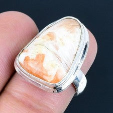Scolecita piedras preciosas hechas a mano 925 anillo de joyería de plata este...