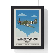 Póster Hawker Typhoon | Impresión de avión de combate-bombardero de la Segunda Guerra Mundial arte de pared impresión re