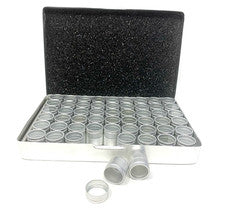 Contenedores de piezas 54 latas de aluminio en caja de almacenamiento piezas de reloj piedras cuentas gemas