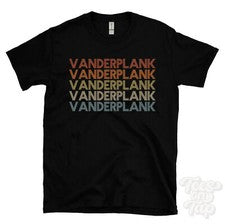 CAMISETA VANDERPLANK ESTILO RETRO REPETIDO Hombre y Mujer Novedad Genial Nombre Regalo