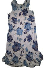 "Maxi Vestido Para Mujer IMAN 5XT Global Chic Azul Floral 52"" Largo Estilo Resort"