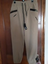 Moda Para hombres XL Caqui Chino Pantalones Elásticos Cintura y Bolsillos al Tobillo Nuevos