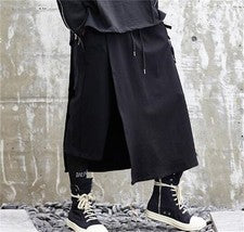 Pantalones de pierna ancha japoneses de estilo callejero para hombre falda culottes