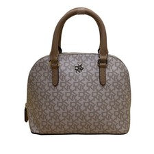 Bolso sin asas Dkny para mujer gris recubierto de lona con monograma y correa bandolera