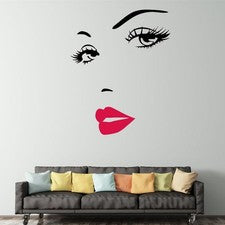 Calcomanías extraíbles para decoración del hogar con labios rojos rosa para dormitorios