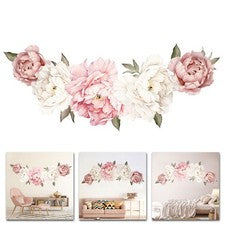 Pegatina de pared extraíble flor de peonía grande arte calcomanía decoración floral hogar hágalo usted mismo adorno