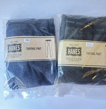 2 Paquetes Pantalones Térmicos Hanes Para Hombre Tejido Waffle Estilo Nuevo Talla 2XL