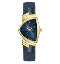 New Hamilton Ventura Quartz ST Steel Blue Dial Leather Band Mens Watch H24301941
