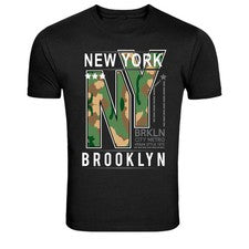 Camiseta New York NY Brooklyn Estilo Urbano Camuflada Gráfica