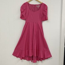 Vestido BCBGeneration Mujer 4 Rosa Algodón Elástico Forrado Sweetheart Hi Lo Midi Nuevo con Etiquetas