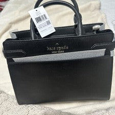 Bolso Bandolera Kate Spade Staci Mediano Negro Cuero Saffiano Para Mujer