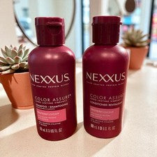 Champú y acondicionador Nexxus Color Assure botellas tamaño viaje 3 oz / 89 ml - NUEVO