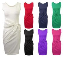 Nuevo vestido sin mangas con detalle de lazo lateral ponte talla grande para mujer 8-22