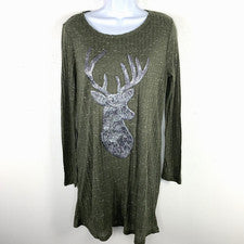 Vestido Pink Owl para mujer talla S verde oliva reno vacaciones glamour informal núcleo NUEVO