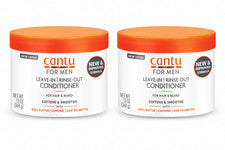 Juego de 2 acondicionadores para barba de cabello Cantu Leave In Rinse Out para hombre 13 oz NUEVO