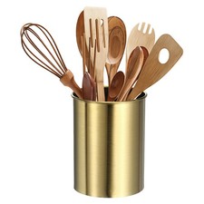 Soporte para Utensilios de Cocina, Soporte para Utensilios de Acero Inoxidable 3.1x3.9", Dorado