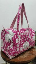 Bolsos de viaje estampados florales rosas indios bolsos de lona acolchados bolsos de viaje EE. UU.