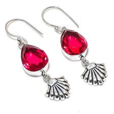 Pendiente de joyería de plata esterlina 925 hecho a mano con piedras...