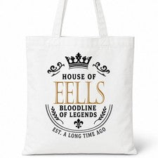 Bolso de Mano EELLS Casa del Apellido Algodón Idea de Regalo
