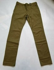 PANTALÓN CHINO ELÁSTICO AMETRALLADORA OLIVA CONEXIÓN FRANCESA TALLA 38 X 34 HECHO EN INDIA