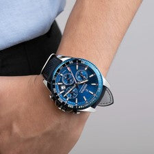 Reloj De Hombre Festina Cronógrafo De Pulsera De Cuero Azul Oscuro UF20561/3