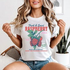 Camiseta Fresh & Sweet Frambuesa Mujer Frambuesas Fruta Regalo Para Ella