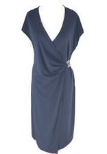 Promiss Kleid 52 Abendkleid Wickelkleid Abendmode Cocktailkleid Brosche Gold Neu