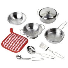 Goki Utensilios de Cocina 9 Piezas Set para Niños Vajilla Niños Kochset 51730