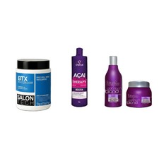 Paquete Ultimate de Cuidado del Cabello Rubio BTX Matizador, Terapia de Açaí y Kit Diario Forever
