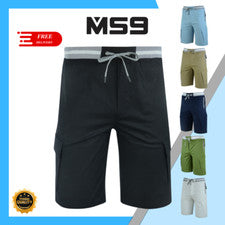 MS9 Hombres Diseñador Calce Ajustado Elastizado Spandex Deportes Informales Pantalones Cortos Cremallera Bolsillos C5