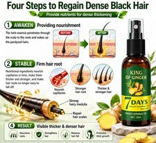 Spray para el crecimiento del cabello de jengibre cuidado de raíces a base de hierbas cuero cabelludo suero nutritivo 30