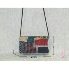 Bolso estilo étnico para mujeres cuerpo inclinado boho empalmado retazos teléfono bolsa para monedas
