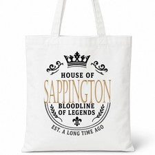 Bolso de Mano SAPPINGTON Family Surname House Of White Algodón