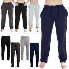 Pantalones de chándal elásticos de vellón con dobladillo abierto para hombre