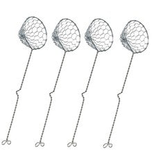 6 cucharas ranuras de acero inoxidable hechas a mano con gancho para cocinar y tamizar