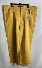 Pantalones estilo de mezclilla elásticos amarillos mostaza River Rock para hombre talla 44x30 nuevos con etiquetas