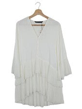 Zara Woman Vestidos Manga Larga Blanco Talla 34