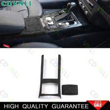 For Audi A6 A7 S6 2012-2018 Black Suede Console Gear Storage Box Cover Trim 2PCS