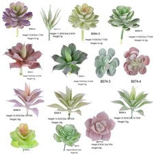 18 piezas PK plantas suculentas de color artificial sin macetas planta de loto falsa decoración del hogar