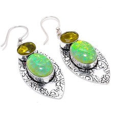 Pendiente de joyería de plata esterlina 925 de piedra preciosa de citrino tri...