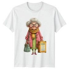 Camiseta Gráfica Viajera Mujer Anciana Unisex Estilo Vintage Top