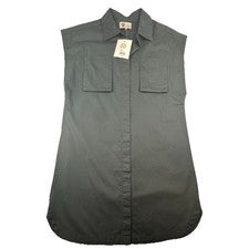 Mini Camisa de Vestido Lita by Ciara Para Mujer Negra Sin Mangas Botones Pequeña Nueva con Etiquetas $248