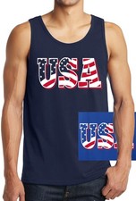 Camiseta sin mangas con letras de bandera de Estados Unidos Camisa de fitness muscular Gimnasio Política Patriótica Nuev