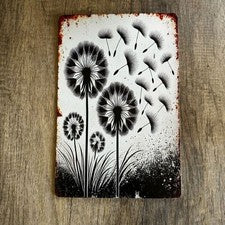 Letrero de metal de diente de león decoración del hogar arte de pared boho pide un deseo NUEVO ENVÍO RÁPIDO